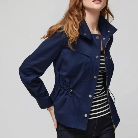 White House Black Market Navy Utility Jacket - Picture 1 of 8